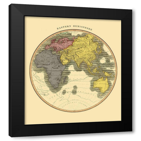 Eastern Hemisphere - Thomson 1814 Black Modern Wood Framed Art Print by Thomson