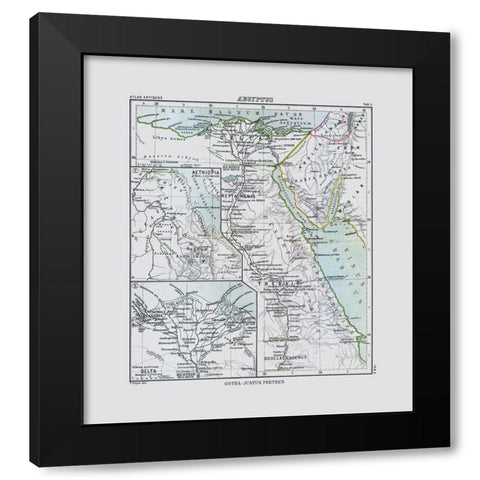 Africa Egypt - Perthes 1896 Black Modern Wood Framed Art Print by Perthes