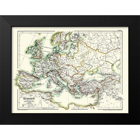 Europe 768-814 Charles the Great - Poole 1902 Black Modern Wood Framed Art Print by Poole