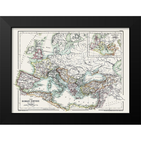 Roman Empire 350 AD - Poole 1902 Black Modern Wood Framed Art Print by Poole