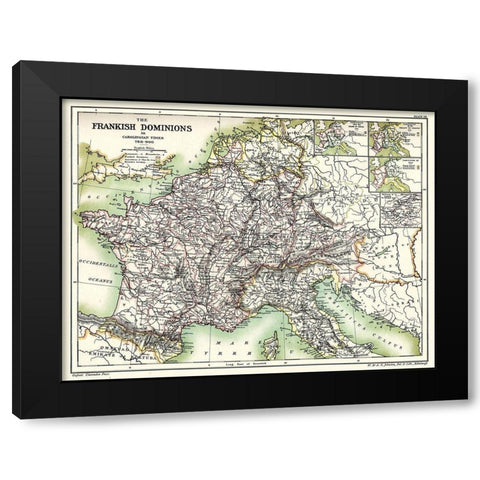 Frankish Dominions Carolingian 768-900 France Black Modern Wood Framed Art Print with Double Matting by Poole