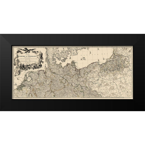 Upper Germany Empire - Delarochette 1782 Black Modern Wood Framed Art Print by Delarochette