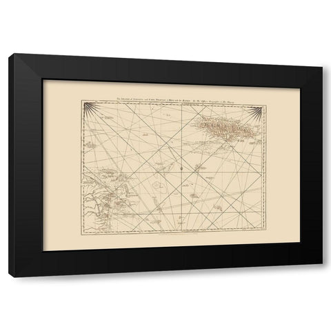 Mosquito Coast Caribbean Jamaica - Jefferys 1775 Black Modern Wood Framed Art Print by Jefferys