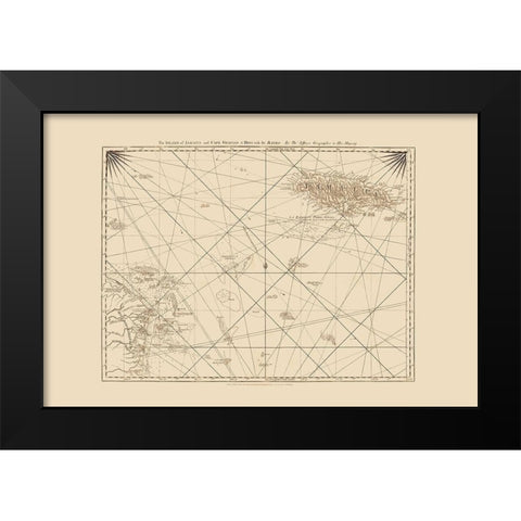 Mosquito Coast Caribbean Jamaica - Jefferys 1775 Black Modern Wood Framed Art Print by Jefferys