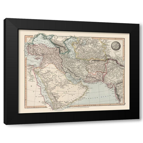 Middle East Persia Arabia - Arrowsmith 1825 Black Modern Wood Framed Art Print by Arrowsmith