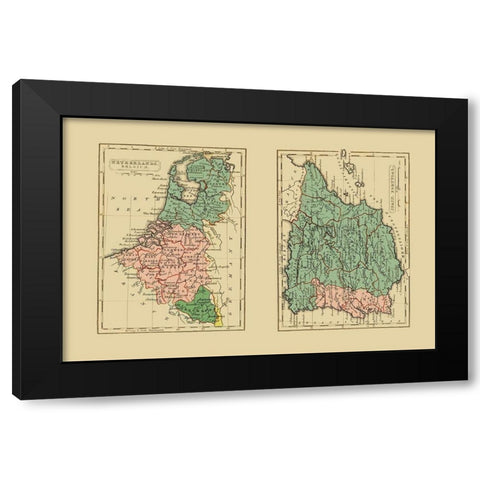 Europe Netherlands Belgium Spain Portugal Black Modern Wood Framed Art Print with Double Matting by Gray
