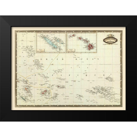Oceania - Garnier 1860 Black Modern Wood Framed Art Print by Garnier