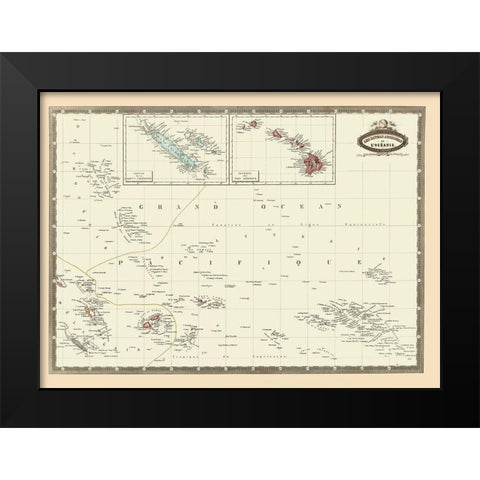 Pacific Islands Oceania - Garnier 1860 Black Modern Wood Framed Art Print by Garnier