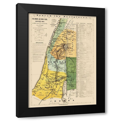 Palestine Israel - Strobridge 1881 Black Modern Wood Framed Art Print with Double Matting by Strobridge