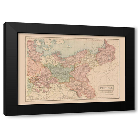 Europe Prussia Germany - Black 1867 Black Modern Wood Framed Art Print with Double Matting by Black