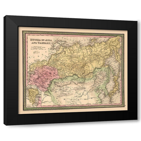Asia Tartary Russia - Cowperthwait 1850 Black Modern Wood Framed Art Print with Double Matting by Cowperthwait