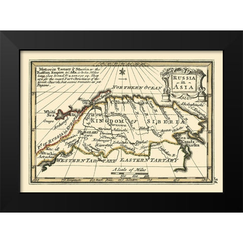 Asia Russia - Bowen 1758 Black Modern Wood Framed Art Print by Bowen