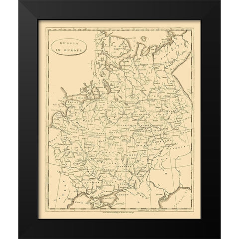 Europe Russia - Arrowsmith 1812 Black Modern Wood Framed Art Print by Arrowsmith