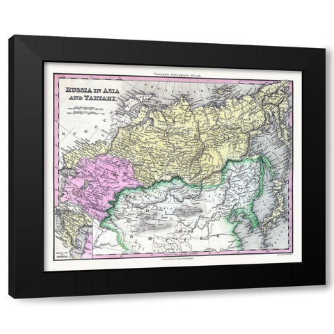 Asia Tartary Russia - Tanner 1835 Black Modern Wood Framed Art Print with Double Matting by Tanner