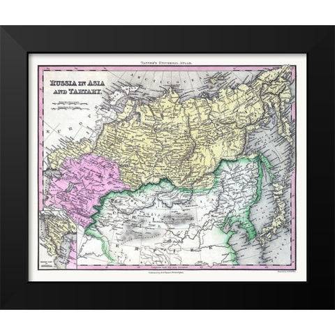 Asia Tartary Russia - Tanner 1835 Black Modern Wood Framed Art Print by Tanner