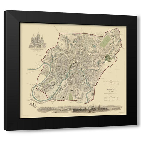 Moscow Russia Europe - Baldwin 1836 Black Modern Wood Framed Art Print with Double Matting by Baldwin