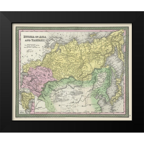 Asia Tartary Russia Mongolia - Thomas 1850 Black Modern Wood Framed Art Print by Thomas