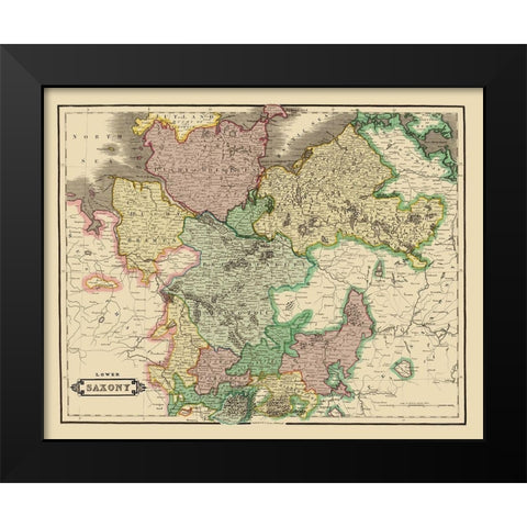 Lower Saxony Germany - Hamilton 1831 Black Modern Wood Framed Art Print by Hamilton