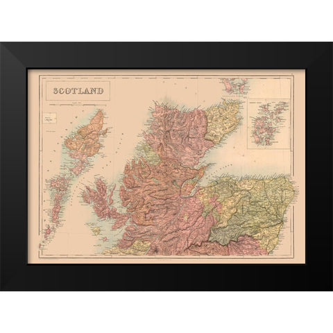 South Scotland - Black 1867 Black Modern Wood Framed Art Print by Black