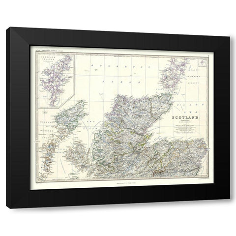 Scotland - Northern Sheet - Johnston Black Modern Wood Framed Art Print by Johnston
