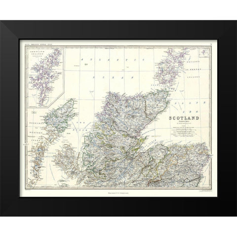 Scotland - Northern Sheet - Johnston Black Modern Wood Framed Art Print by Johnston