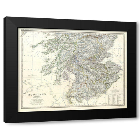 Scotland - Southern Sheet - Johnston Black Modern Wood Framed Art Print by Johnston
