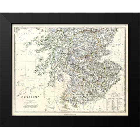 Scotland - Southern Sheet - Johnston Black Modern Wood Framed Art Print by Johnston