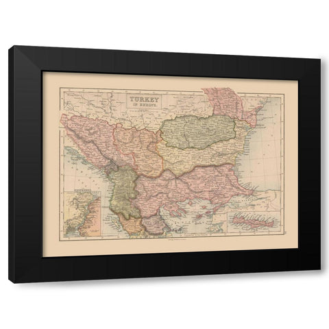 Europe Turkey - Black 1867 Black Modern Wood Framed Art Print by Black