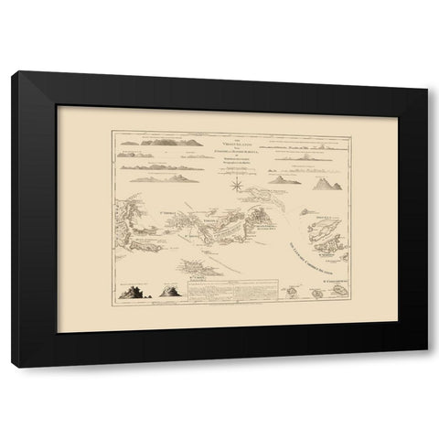 Virgin Islands - Jefferys 1775 Black Modern Wood Framed Art Print by Jefferys