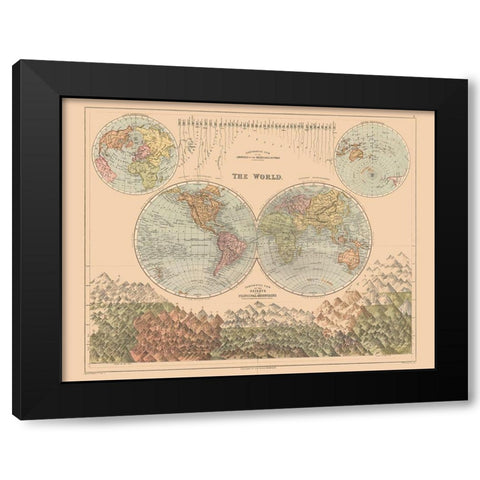 Mountain Heights World - Black 1867 Black Modern Wood Framed Art Print with Double Matting by Black