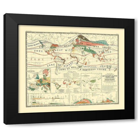 World Cultivation Grains - Johnston Black Modern Wood Framed Art Print with Double Matting by Johnston