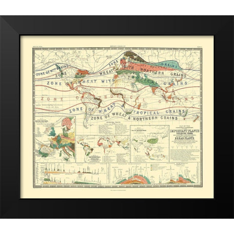 World Cultivation Grains - Johnston Black Modern Wood Framed Art Print by Johnston