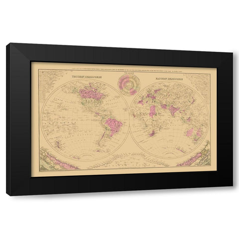 Western Eastern Hemisphere - Gray Black Modern Wood Framed Art Print with Double Matting by Gray
