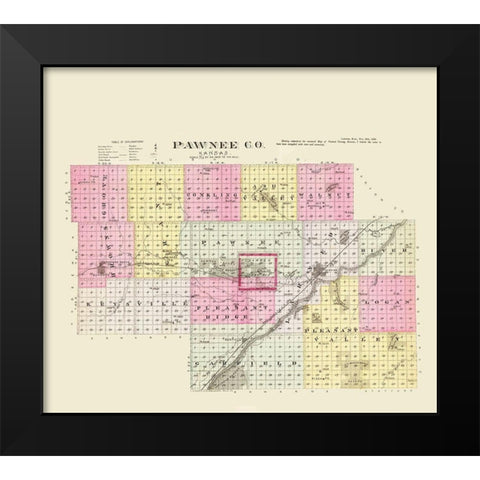 Pawnee Kansas - Everts 1887 Black Modern Wood Framed Art Print by Everts