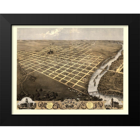Topeka Kansas - Ruger 1869 Black Modern Wood Framed Art Print by Ruger