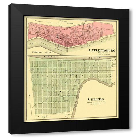 Catlettsburg, Ceredo Kentucky, West Virginia Black Modern Wood Framed Art Print with Double Matting by Hayes