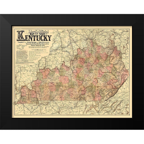 Kentucky - Lloyd 1862 Black Modern Wood Framed Art Print by Lloyd