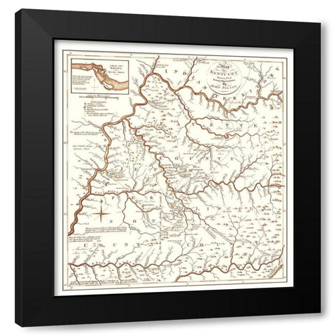 Kentucky - Stockdale 1794 Black Modern Wood Framed Art Print by Stockdale