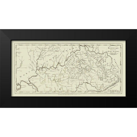 Kentucky - Carey 1795 Black Modern Wood Framed Art Print by Carey