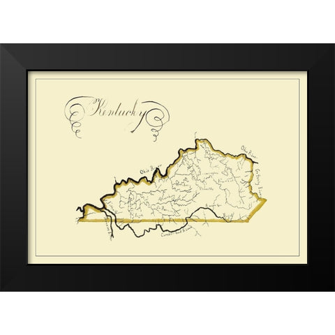 Kentucky - Henshaw 1823 Black Modern Wood Framed Art Print by Henshaw