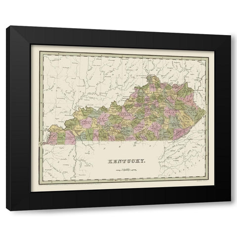 Kentucky - Putnam 1838 Black Modern Wood Framed Art Print by Putnam