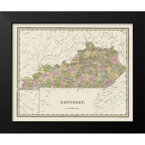 Kentucky - Putnam 1838 Black Modern Wood Framed Art Print by Putnam