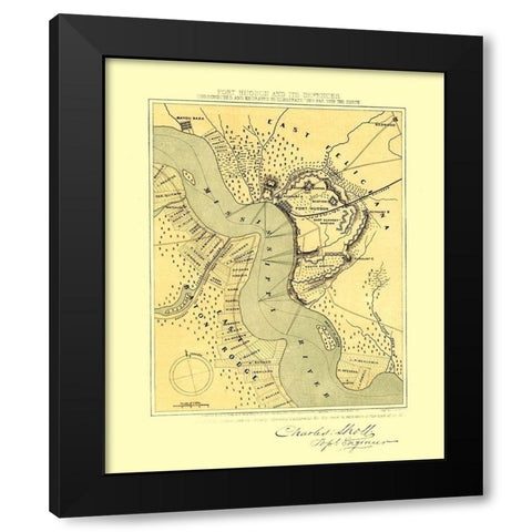 Port Hudson Louisiana - Sholl 1863 Black Modern Wood Framed Art Print by Sholl