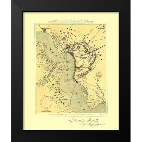 Port Hudson Louisiana - Sholl 1863 Black Modern Wood Framed Art Print by Sholl