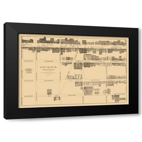 Baltimore Maryland - Lloyd 1891 Black Modern Wood Framed Art Print by Lloyd