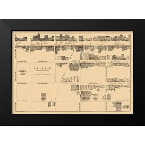 Baltimore Maryland - Lloyd 1891 Black Modern Wood Framed Art Print by Lloyd