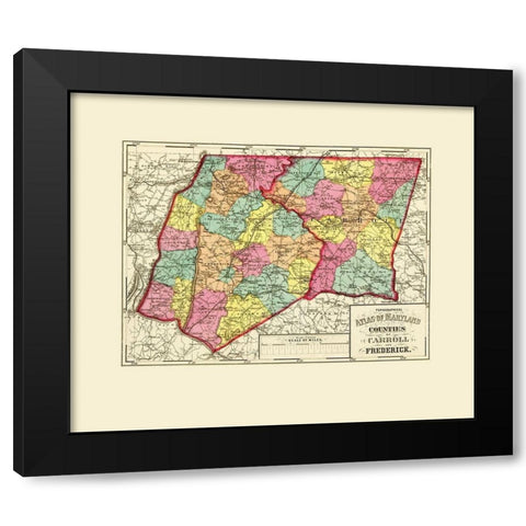 Carroll Fredrick Maryland - Stedman 1873 Black Modern Wood Framed Art Print with Double Matting by Stedman