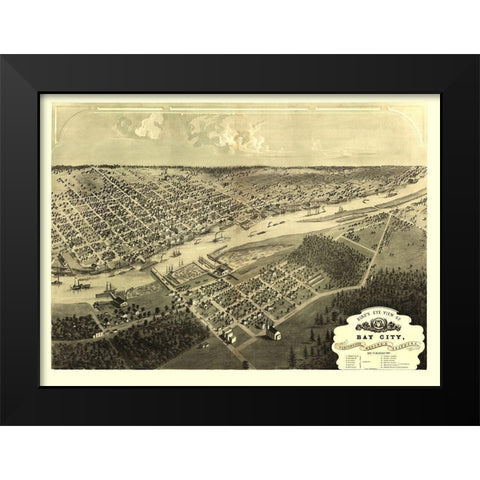 Bay City Michigan - Ruger 1867 Black Modern Wood Framed Art Print by Ruger