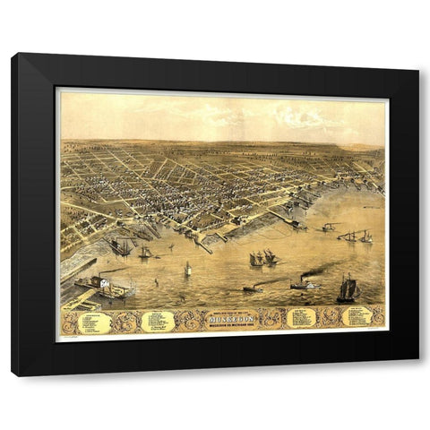 Muskegon Michigan - Ruger 1868 Black Modern Wood Framed Art Print by Ruger