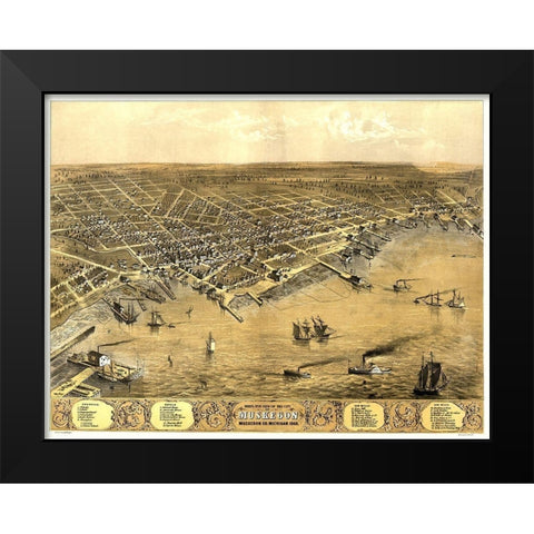 Muskegon Michigan - Ruger 1868 Black Modern Wood Framed Art Print by Ruger